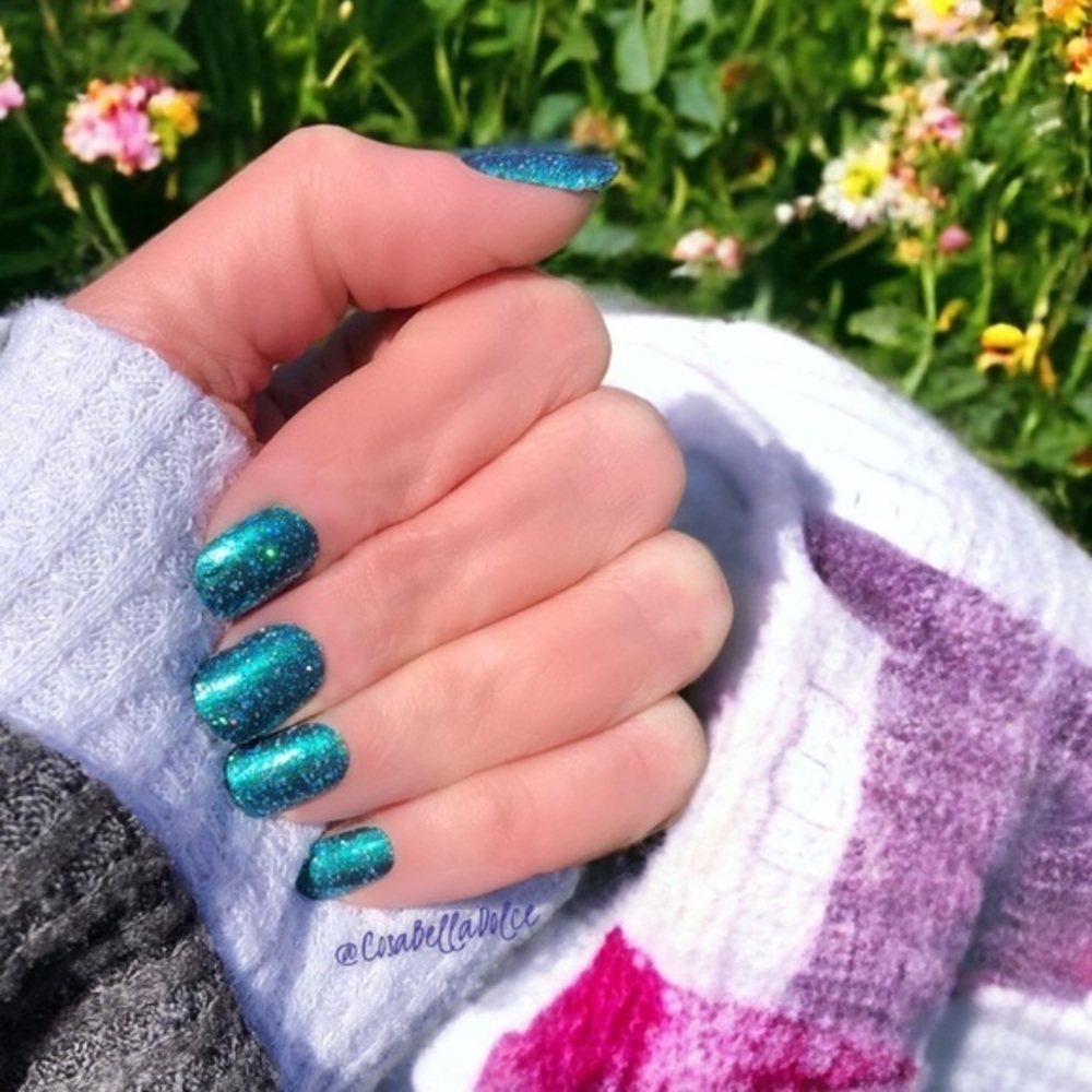 Color Street | Teal We Meet Again, Shimmery teal with holographic glitter